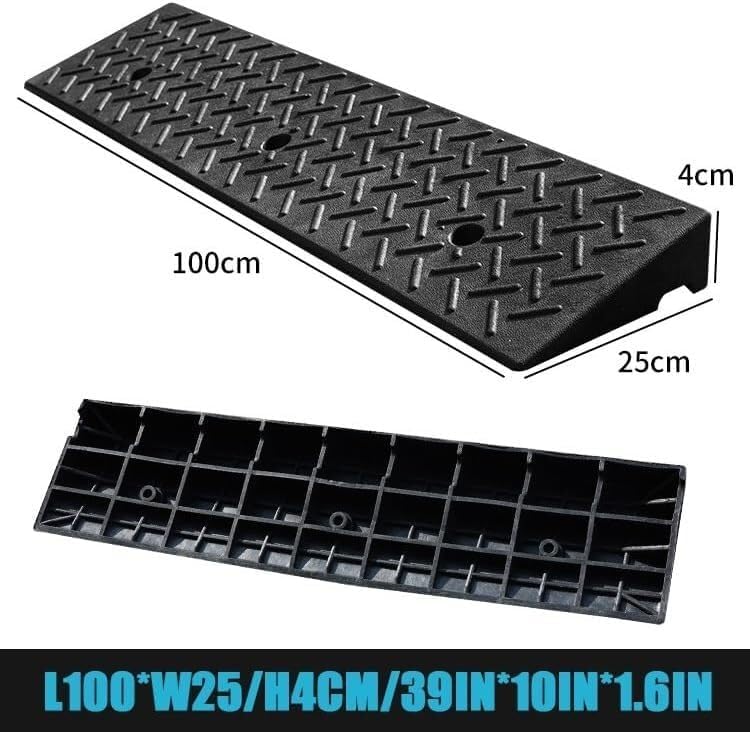 Rubber Ramps Rubber Threshold ramp, Portable Kerb, Non-Slip Transition(100 * 25 * 4cm/39 * 10 * 1.6in)