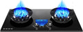 Propane Stove,tempered Glass Gas Cooktop,2 Burners Portable Propane Stove,Maximum 17742.4BTU for Food Trucks and Family Restaurants (Color : LPG, Size : Style 2)