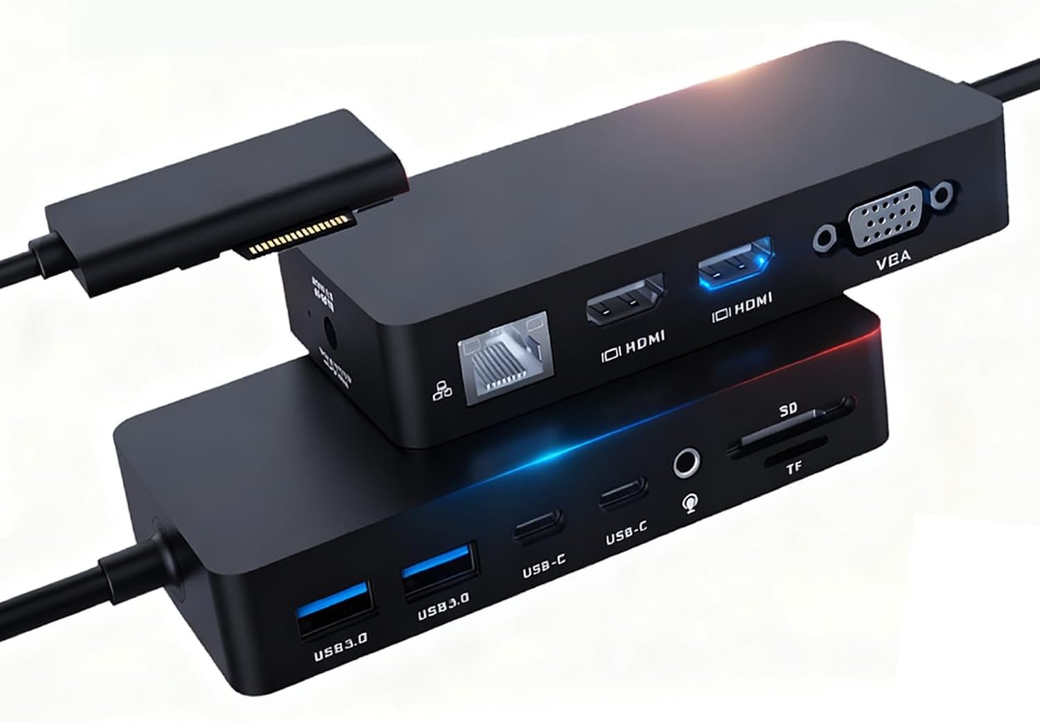 Surface Pro Docking Dtation - 2026 Surface Dock for Surface Pro 11/10/9/8/X/7/6/5/4/3, Surface Laptop 7/6/5/4/3/2/1, Surface Book/Go Triple Displays(Dual HDMI+VGA) 12 in 1 Surface Docking Stations
