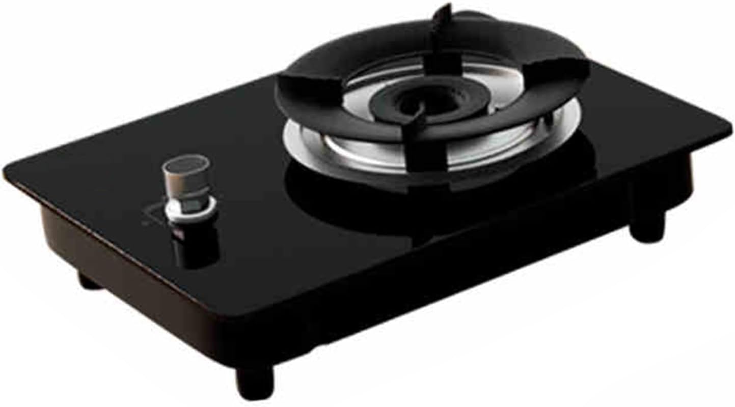 1 Burner Gas Stove,4.2KW Tempered Glass All-Copper Burner,NG/LPG Convertible Stove,Adjustable Fire Power with Flameout Protection,for Home Kitchen(LPG)