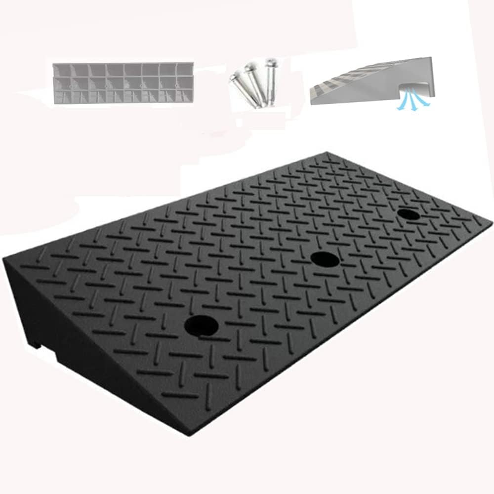 Curb Ramps for Driveway 2' - 8' High, Threshold Ramp Heavy Duty Car Ramp Loading Ramp, Rubber Kerb Ramp for Home Garden Step Sheds Doors, Wheelchairs (Size : 13cm/5.1inch)