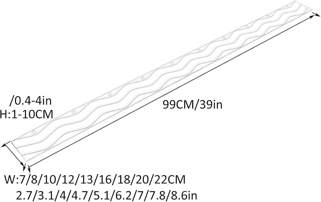 Rubber Ramps Threshold Ramp, Home Wheelchair, Plastic, Suitable for Entrances, Doorways, Bathrooms(Svart,8 * 2cm/3.1 * 0.7in)