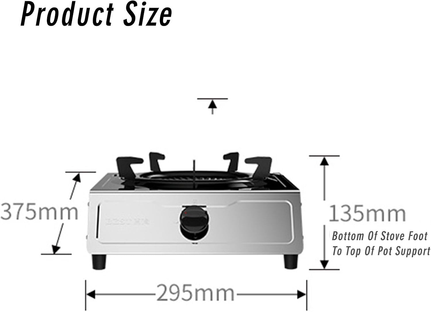 Single Burner,4.5kw Stainless Steel Gas Stove,Tabletop Burner,Thermocouple Protection,Suitable for Apartments,Indoors (Size : NG)