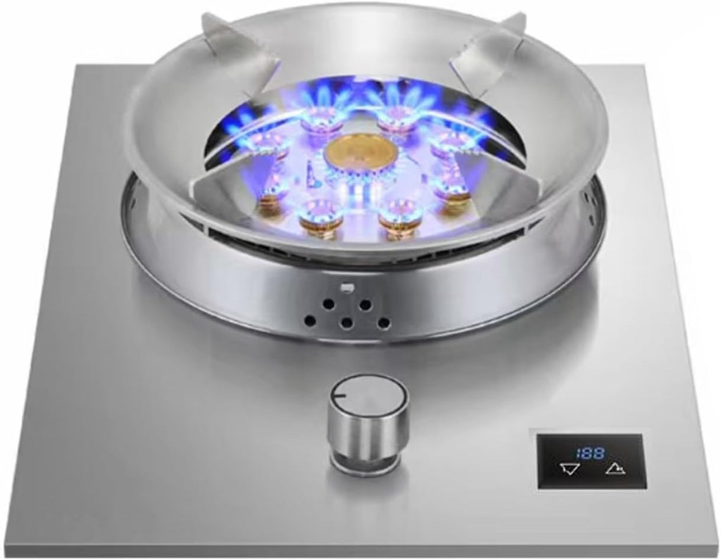 Single Burner Gas Stove,Stainless Steel Gas Stove with Timer and Flameout Protection Function,with Thermocouple Protection Ideal for Kitchens,Apartments(LPG)