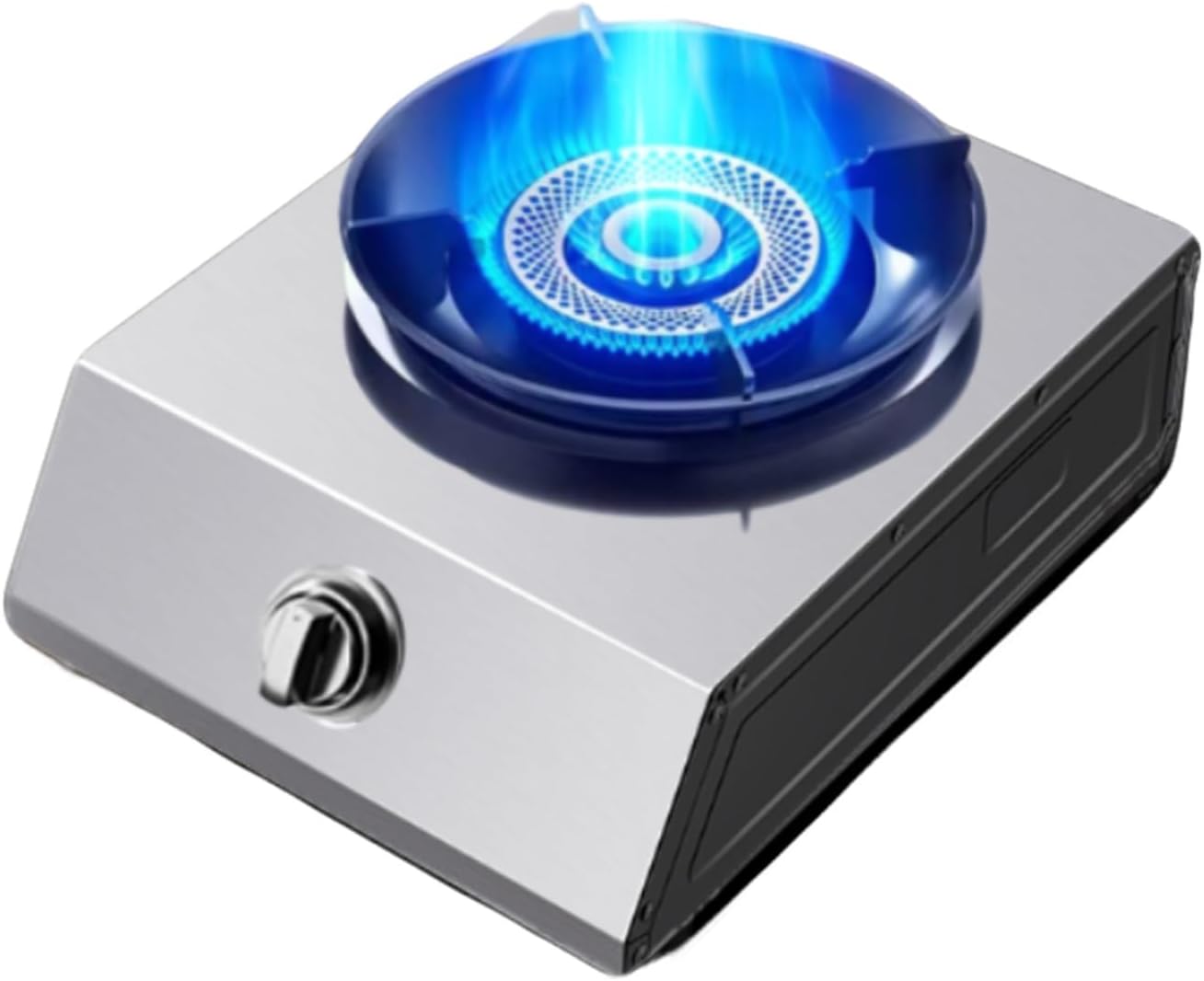 Single-burner Gas Stove,low-pressure Double-ring Nozzle Stainless Steel Stove,desktop 5.2kw with Child Lock,suitable for Family Gatherings and Picnics(LPG)