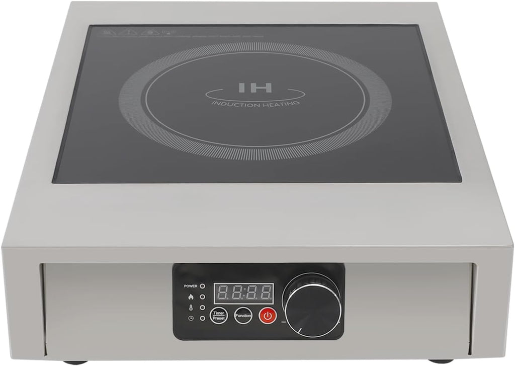 3500W Commercial Induction Cooktop, Professional Portable Electric Stove with LED Display, Single Burner Hot Plate for Cooking, 110V, Compact Design (17.72'x13.78'x4.72')