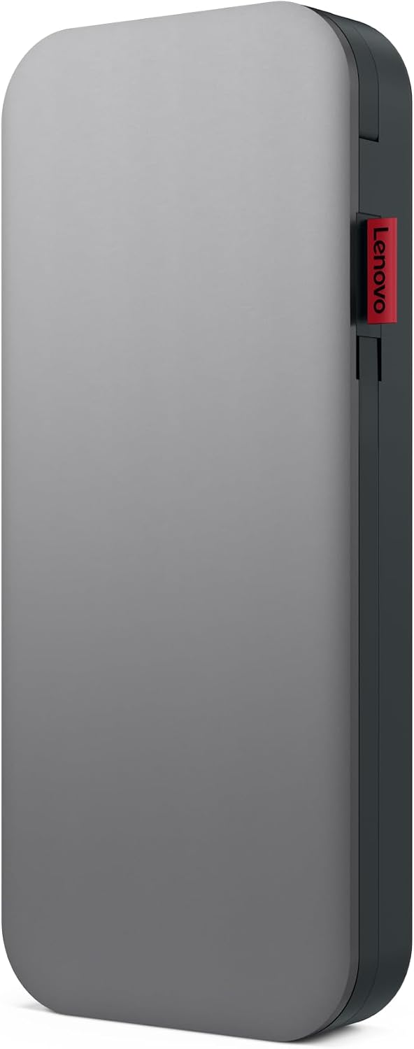 Lenovo Go USB-C Laptop Power Bank 20,000 mAh, 2xUSB-C, 1xUSB-A, <3h Recharging Time, Storm Grey