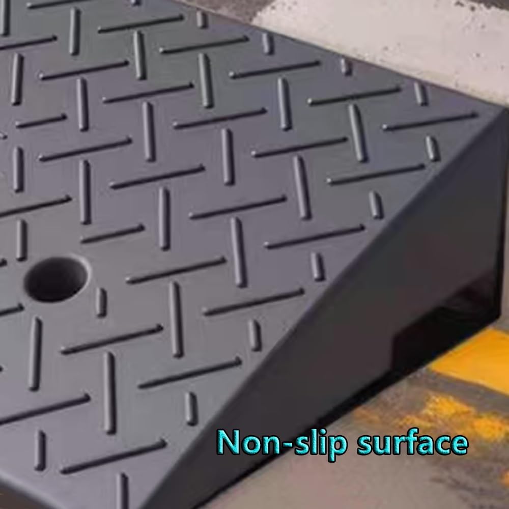 Curb ramp,Driveway ramp, 3' 4' 5' Lightweight Wheelchair Threshold Ramp for Doorway Garage Sidewalk Warehouse(H 13cm/5')