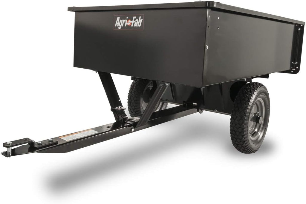 Agri-Fab 45-0101 Steel Utility Lawn & Garden Dump Cart, For Riding Lawn Mowers, 12 cu ft/750# Capacity; 16' Pneumatic Wheels, Easy Foot-Lever Dumping