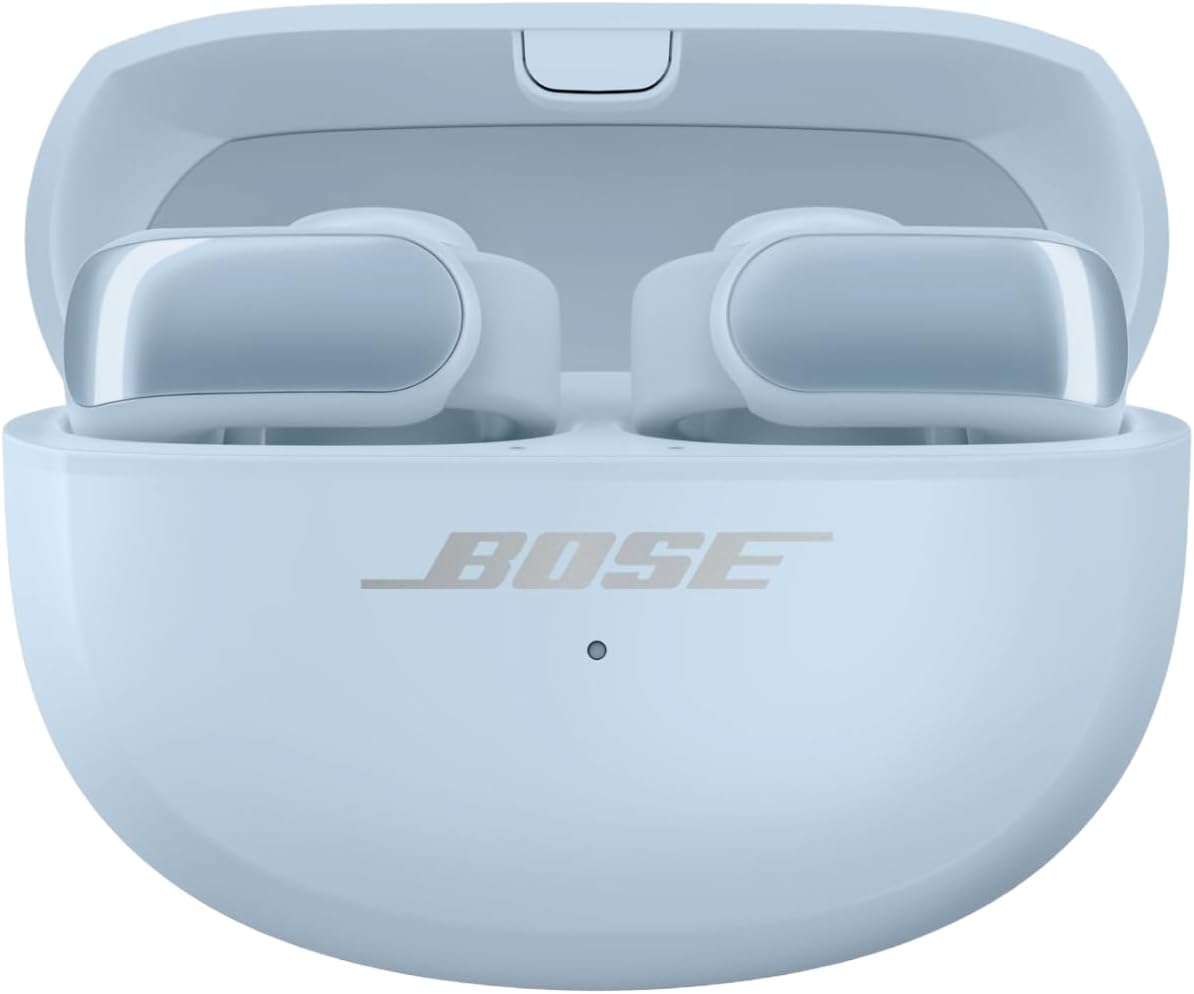 Bose Ultra Open Earbuds, Immersive Audio Open Ear, Clip-On for Running With OpenAudio Awareness, Up to 48 Hours Battery Life, Moonstone Blue (Renewed)