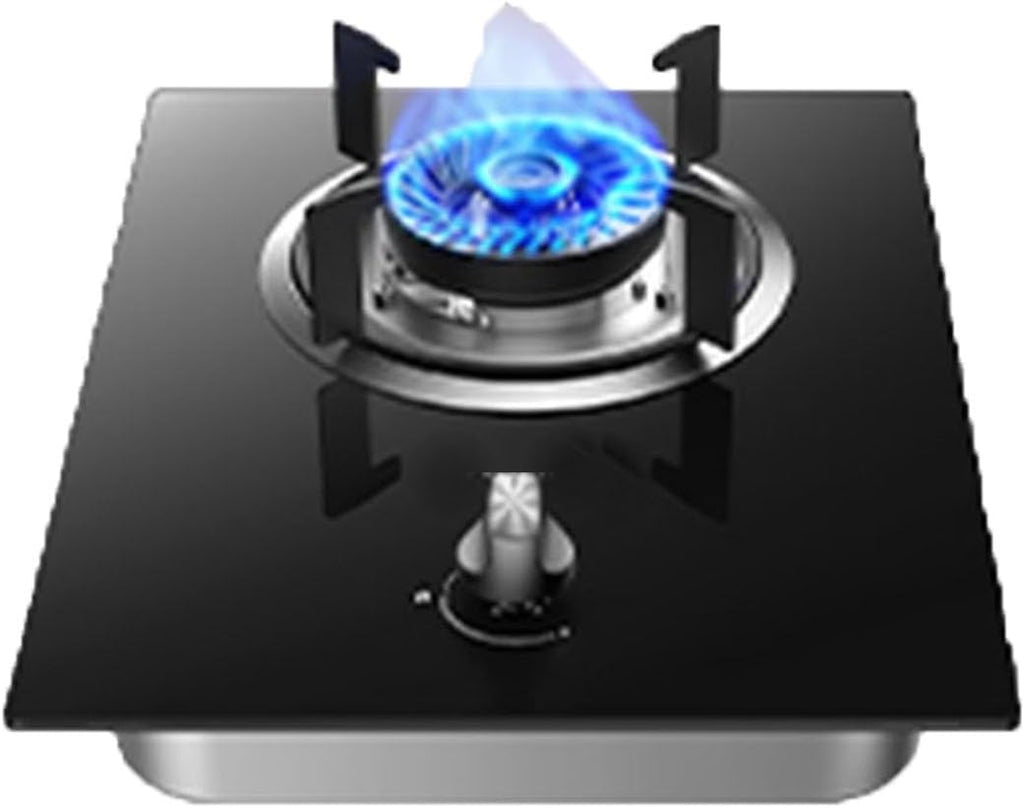 Gas Stove, Single Burner Desktop and Embedded Dual-use Burner Stove,Portable Tempered Glass Gas Cooker 5KW NG/LPG, for Home Outdoor Camping(NG)