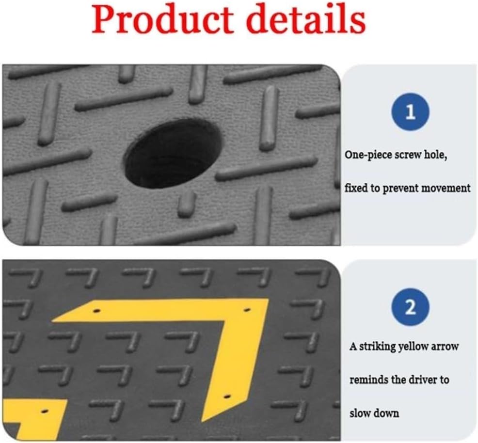 Rubber Threshold Ramp, 6' 7' 8' Rise Driveway Curb Ramps, 11000 Lbs Capacity Entry Ramp Doorway, Non-Slip Wheelchair Ramp, for Car Scooter, Power Chairs, Home Steps(5.9in/15cm)