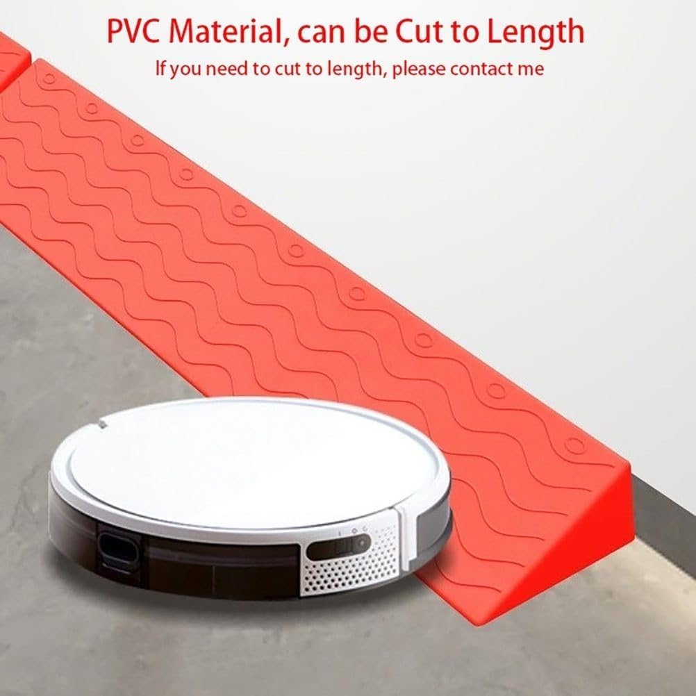 Portable Non-Slip Threshold Ramp for Doorways, Heavy Duty Wheelchair and Scooter Access, Ideal for Stairs, Step Mats, and Robotic Cleaners (Red, 2.5cm)