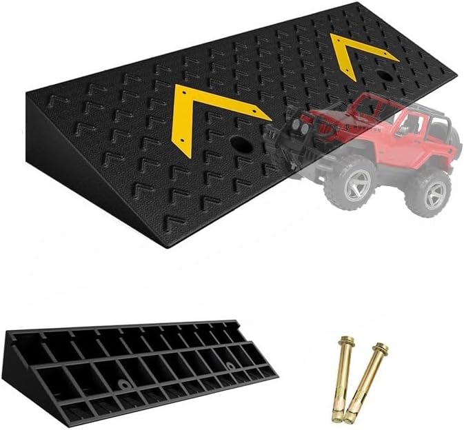 Rubber Car Slope Ramp, Heavy Duty Loading Ramp, 3' 4' 5' 6' Rise Height Threshold Ramp, Wheelchair Ramp for Home/Door/Floor/Indoor Step(100 * 30 * 14cm/39 * 12 * 5.5in)