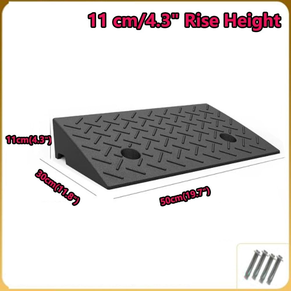 Curb ramp,Driveway ramp, 2' 8' Rise Non-Slip Wheelchair Threshold Ramp Heavy Duty Driveway Ramps for Doorway Sidewalk Garage(H 11 CM/4.3')