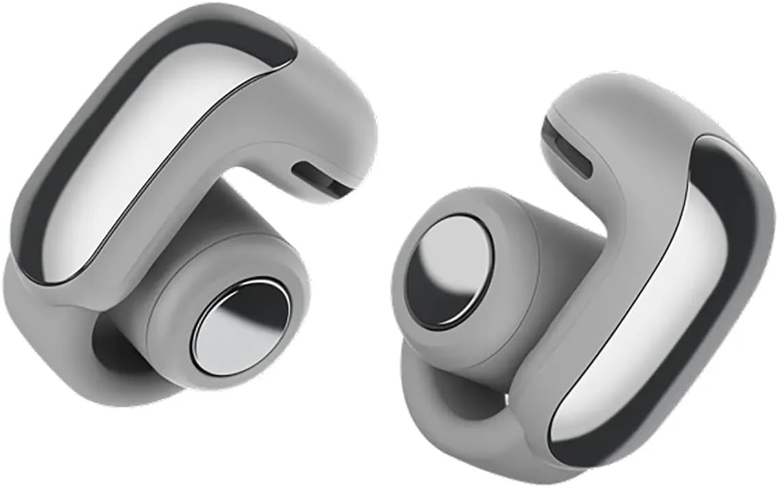 Bose Ultra Open Bluetooth Earbuds, True Wireless Earbuds with OpenAudio for Awareness, Clip On Design for Comfort, Immersive Audio, Up to 48 Hrs of Playtime + 20W Wall Charger (Moonlight Gray)