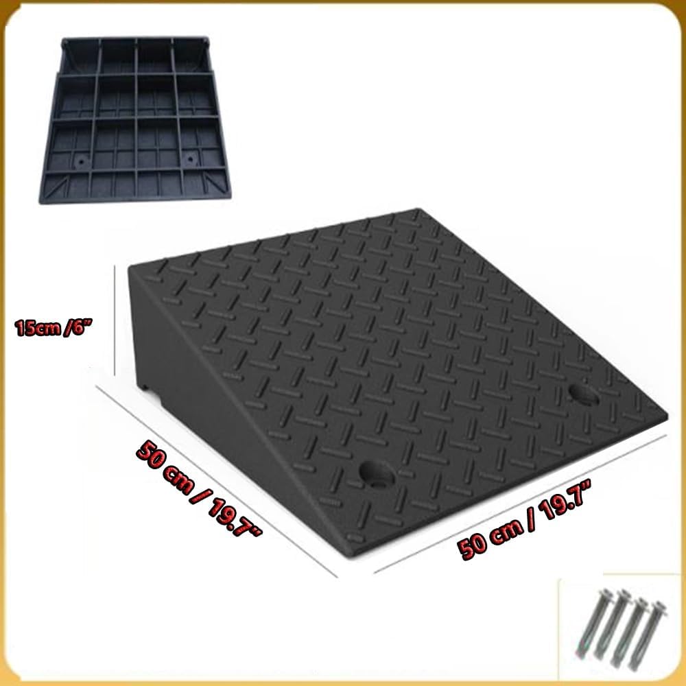 Curb ramp,Driveway ramp, 2' 8' Rise Non-Slip Wheelchair Threshold Ramp Heavy Duty Driveway Ramps for Doorway Sidewalk Garage(H 15 CM/6')