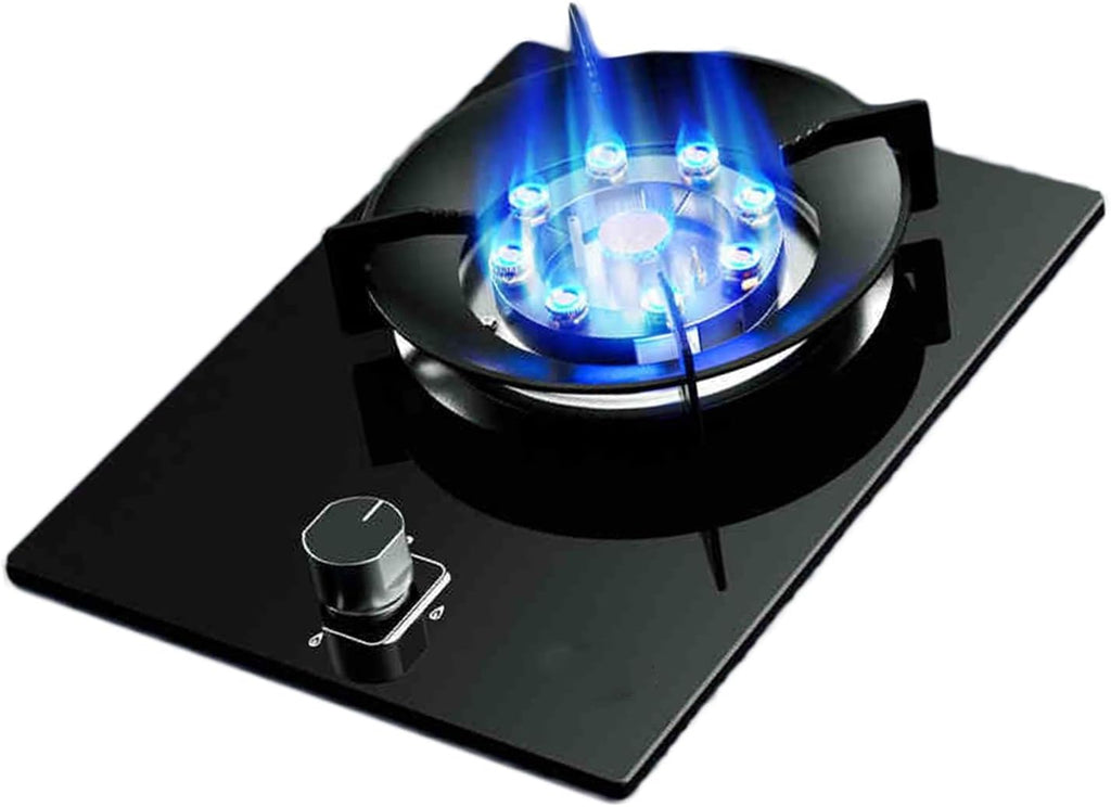 Gas Cooker,Single-Burner Vitreous Panel Gas Stove,5.2kW Desktop Embedded,for Family Restaurants Food Stalls(NG)