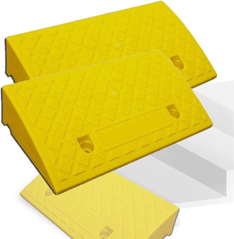PVC Curb Ramp, Anti-Slip Driveway Ramps, 1in-7.5in Portable Threshold Ramp, Motorcycle/Cars/Wheelchairs, Lightweight Ramp for Indoor Home-2pcs (Color : Y, Size : 50x37x15cm/20x14.5x6in)