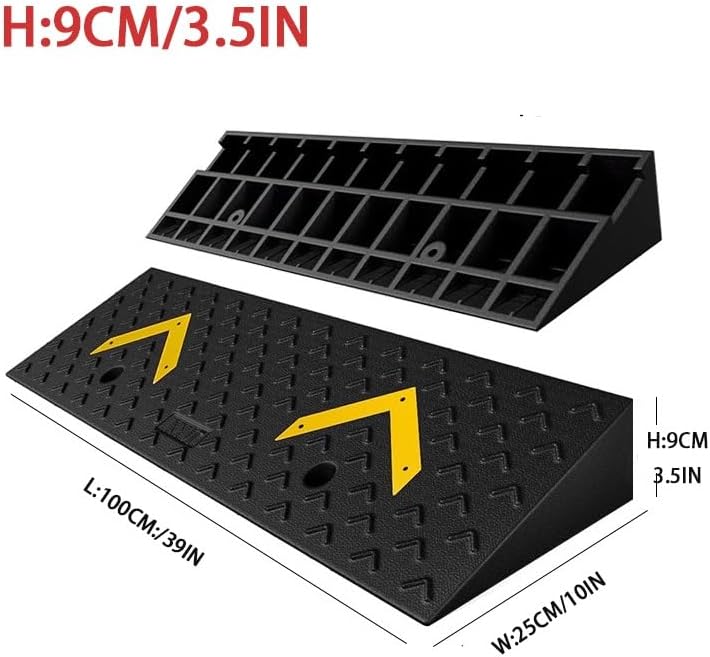 Rubber Car Slope Ramp, Heavy Duty Loading Ramp, 3' 4' 5' 6' Rise Height Threshold Ramp, Wheelchair Ramp for Home/Door/Floor/Indoor Step(100 * 25 * 9cm/39 * 10 * 3.5in)