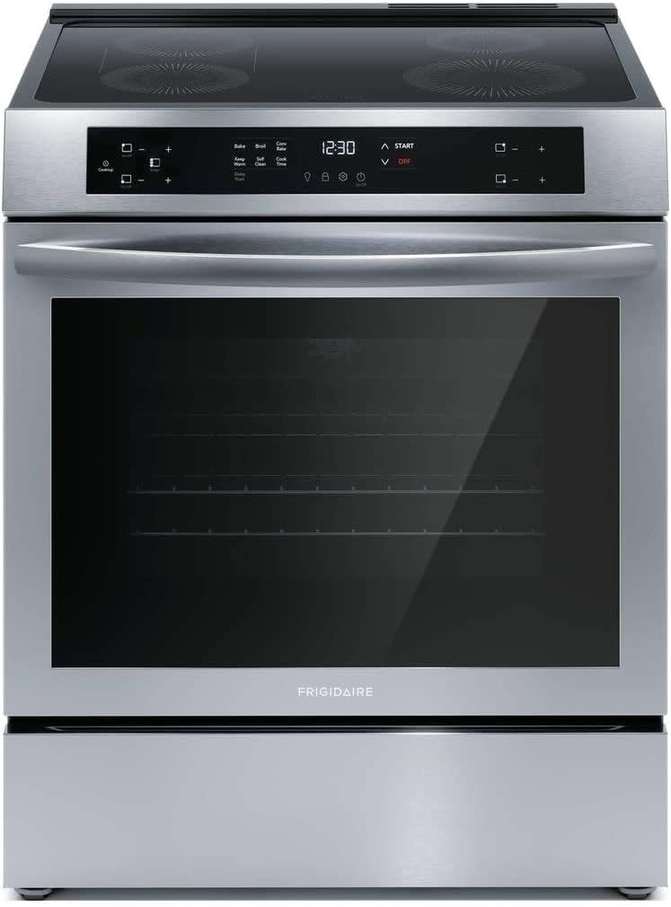 Frigidaire 30 in 5.3 cu.ft. 4-Burner Element Slide-in Front Control Self-Cleaning Induction Range w/Convection in Stainless Steel