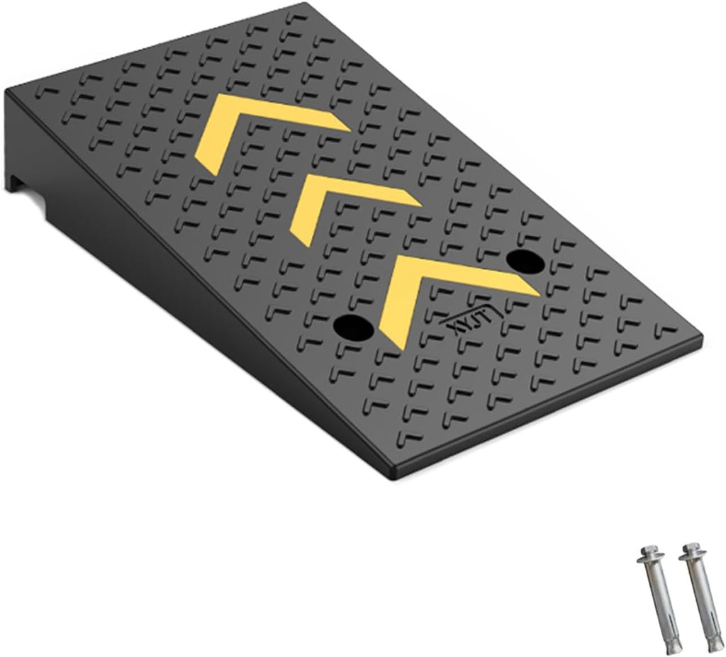 Curb Ramp Heavy Duty Rise Threshold Ramp with Expansion Screws Driveway Ramp for Loading Dock Warehouse Wheelchair(50 * 100 * 24cm/20 * 39 * 9.4in)