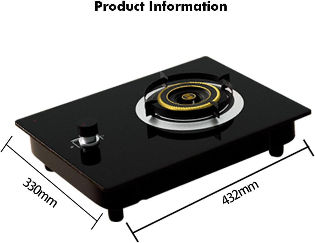 1 Burner Propane Stove,Portable Gas Stove,Max 14330.4BTU Tempered Glass with Pulse Electronic Ignition for Indoor Kitchen and Apartment (Color : LPG)