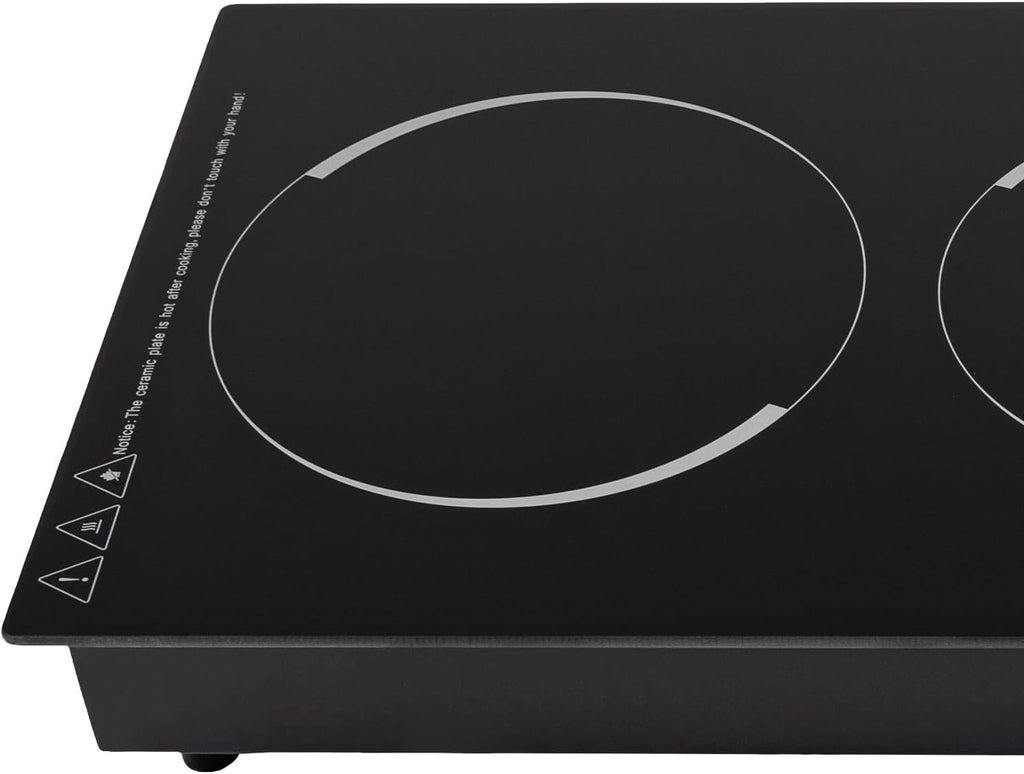 Portable Double Induction Cooktop,2100w Low Noise Induction Cooker 2 Burners With Safety Lock,Built In/Tabletop 9 Temp Settings Countertop Burners For Kitchens, Cabins,Etc