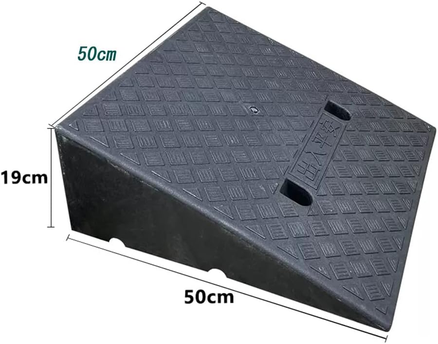Set of 2 Curb Ramps Plastic 1.2-8.7inch, Yellow Green Driveway Ramps, Heavy Duty Threshold Ramps, Portable Curb Ramps for Wheelchair Motorycle (Color : A, Size : 2_19.6X20X7.5IN-50X50X19CM)