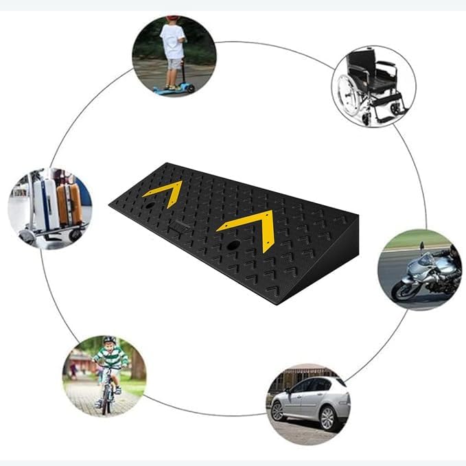 Rubber Car Slope Ramp, Heavy Duty Loading Ramp, 3' 4' 5' 6' Rise Height Threshold Ramp, Wheelchair Ramp for Home/Door/Floor/Indoor Step(100 * 25 * 8cm/39 * 10 * 3.1in)