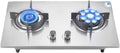 Propane Stove,2 Burners Portable Propane Stove,Stainless Steel Gas Cooktop,Maximum 17742.4BTU Suitable for RV Apartments and Kitchen(silver) (Color : LPG)