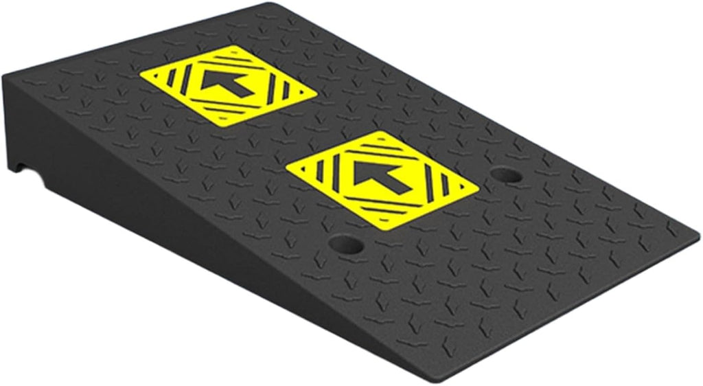 Heavy Duty 6614lb/3000kg Curb Ramp, Non-Slip Surface, Threshold Ramp with Yellow Arrow, Suitable for Car, Motorcycle, Bike, Wheelchair(80 * 50 * 14cm/31 * 20 * 5.5in)