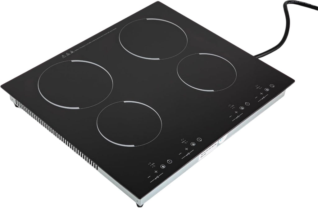 4 Burners Electric Ceramic Induction Cooktop 3000W Built-in Cooktop Electric Stove Top with 9 Heating Level, Safety Lock, Sensor Touch Control for Kitchens, Offices,Hotels (900W+600W+900W+600W)