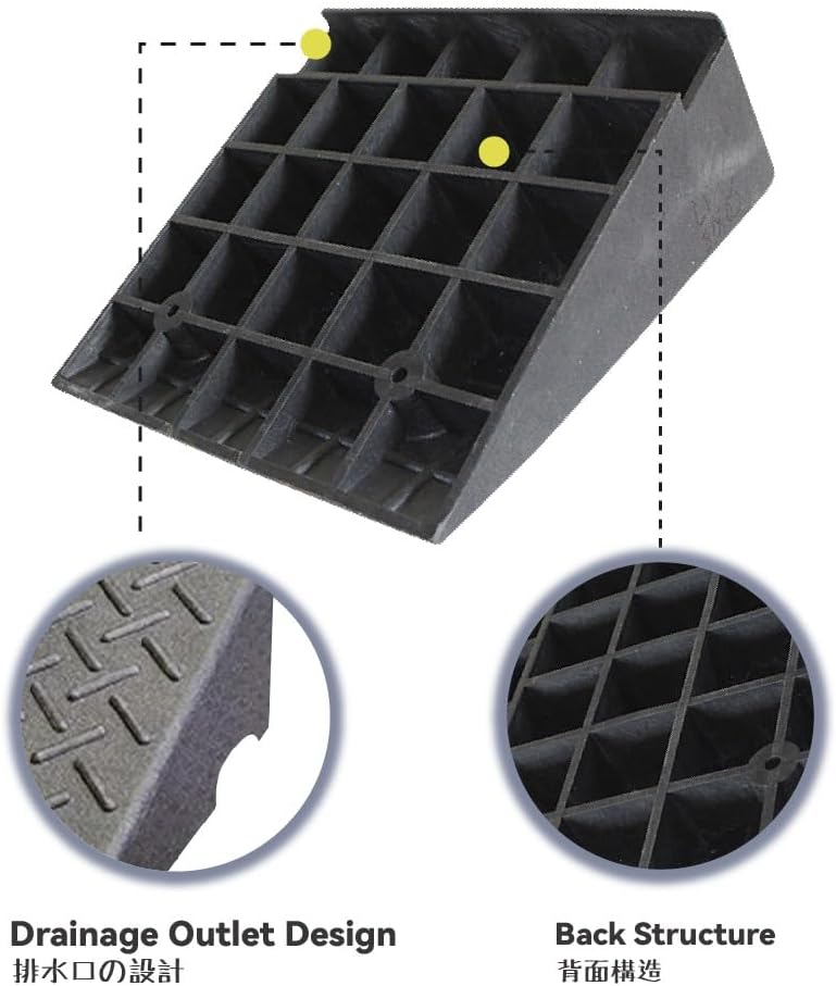 Portable Rubber Curb Ramp Heavy Duty Threshold Ramps Sidewalk Curb Ramps Driveway Kerb Ramp Doggy Door Ramp Lawnmower Ramps Car Slope Ramp Pet Slope Ramp(19.7x23.6x7.1in)