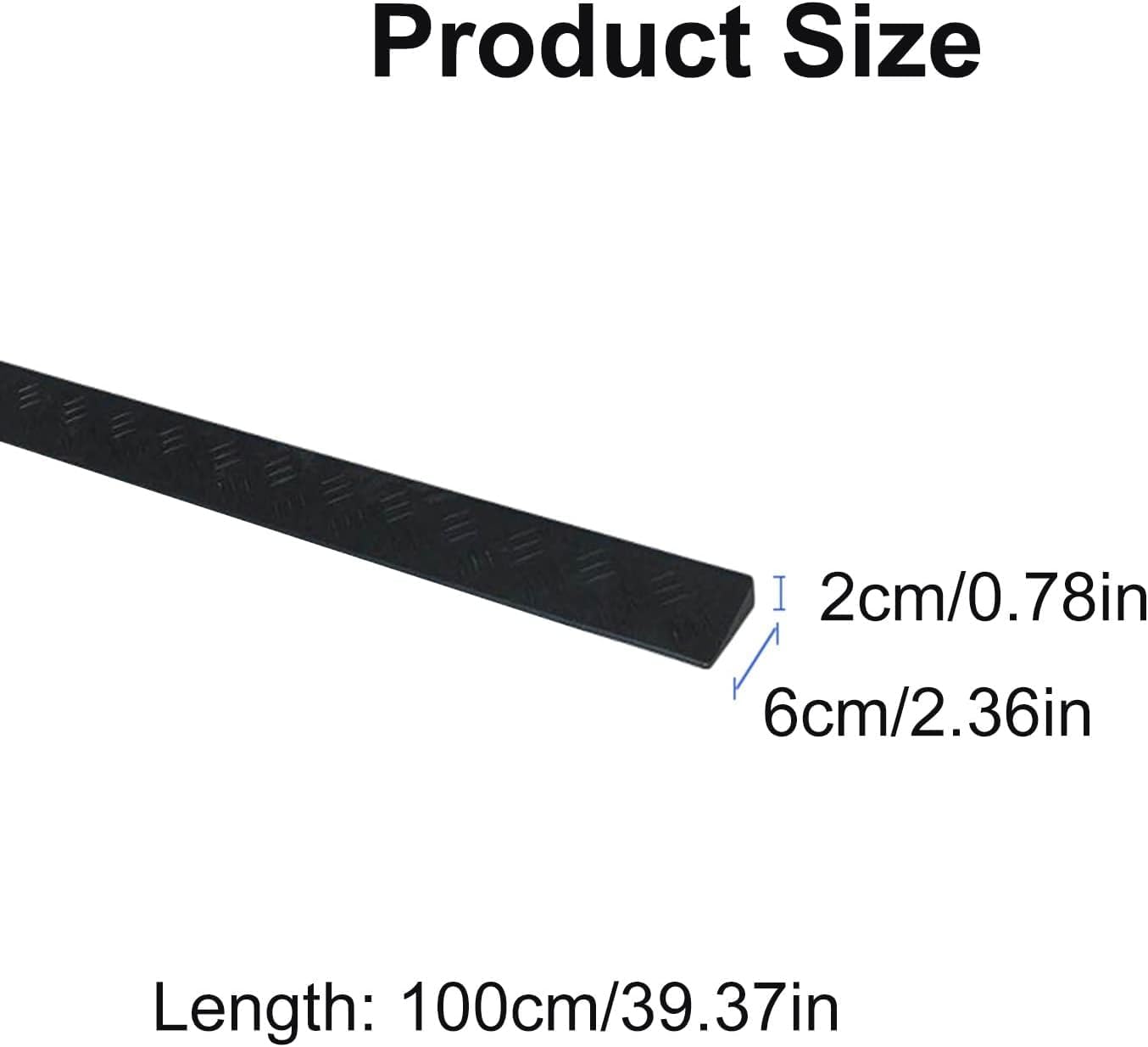 Rubber Ramps Threshold Ramp, Wheelchair, Plastic, Suitable for Doorways and Bathrooms, Can Be Cut to Size(Svart,6 * 2cm/2.3 * 0.8in)