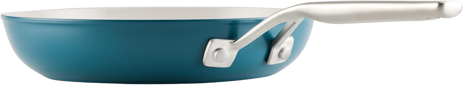 KitchenAid Hard Anodized Ceramic Induction Nonstick Pots and Pans Set with Saucepans, Frying Pans, Stockpot, and Lids, Dishwasher Safe, 9 Piece Cookware Set with Stainless Steel Handles - Agave Blue