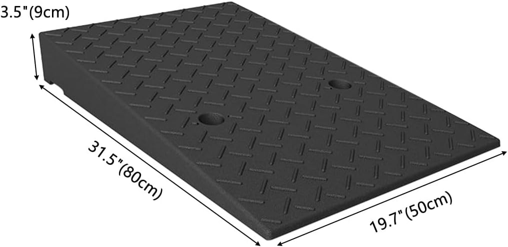 Curb Ramps, Anti-Slip Rubber Threshold Ramps, Car Ramps with Access for Cars, Motorcycles, Wheelchairs, Scooters, Trolleys(3.5in/9cm)