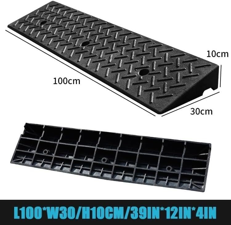 Rubber Ramps Rubber Threshold ramp, Portable Kerb, Non-Slip Transition(100 * 30 * 10cm/39 * 12 * 4in)