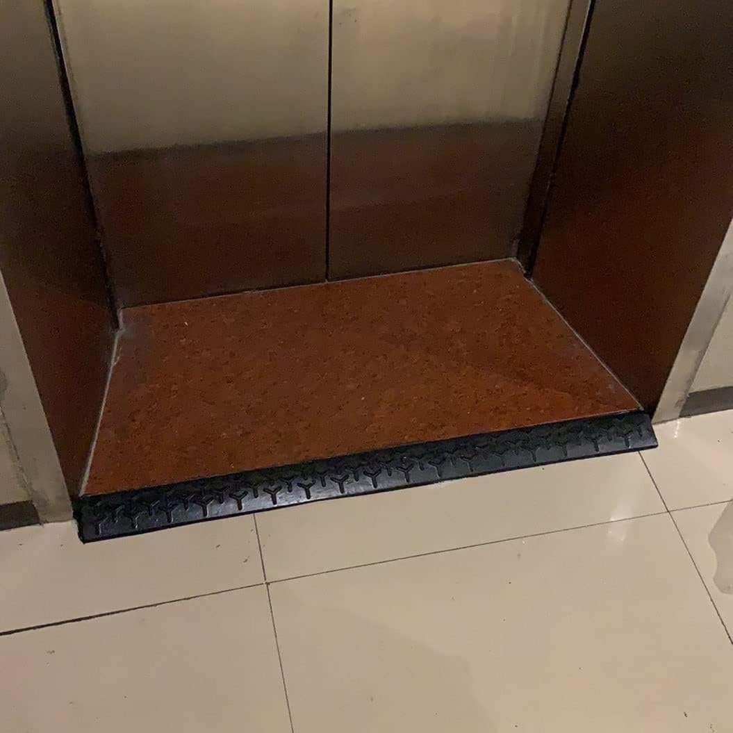 Rubber Kerb Ramp, Heavy Duty Curb Ramp Portable Threshold Ramps, 1/1.5/2/2.5/3/3.5/4/4.5/5/6/7/8/9/10Cm Height, Resistant and Convenient, for Wheelchairs/Door Acess/Bathrooms/Steps/Curb(100*5*1.5Cm)