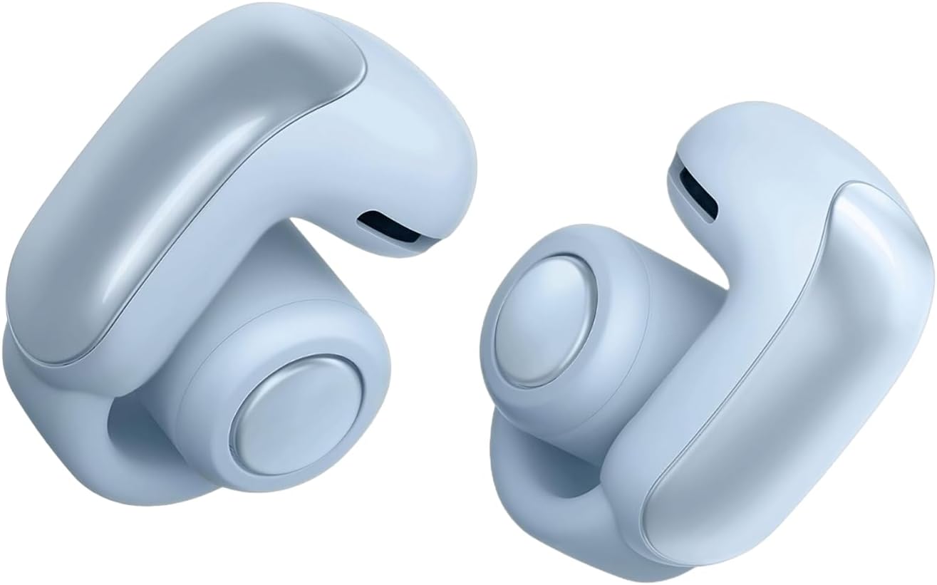 Bose Ultra Open Earbuds, Immersive Audio Open Ear, Clip-On for Running With OpenAudio Awareness, Up to 48 Hours Battery Life, Moonstone Blue (Renewed)