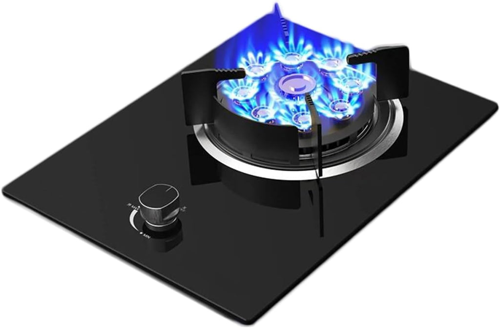 Gas Stove 1 Burner,Kitchen Counter Top Stove 4.2KW Gas,Gas/LP Gas Conversion Stove,Tempered Glass Cast Iron Pot Rack,with Flameout Protection,for Home Kitchen(LPG)