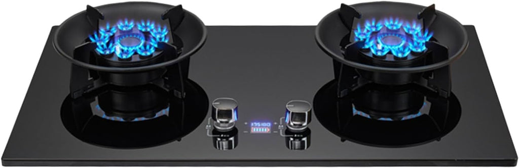 Propane Stove,2 Burners Portable Propane Stove,17742.4BTU High Power Tempered Glass Gas Cooktop for Kitchen Outdoor RV and Apartments (Color : NG)