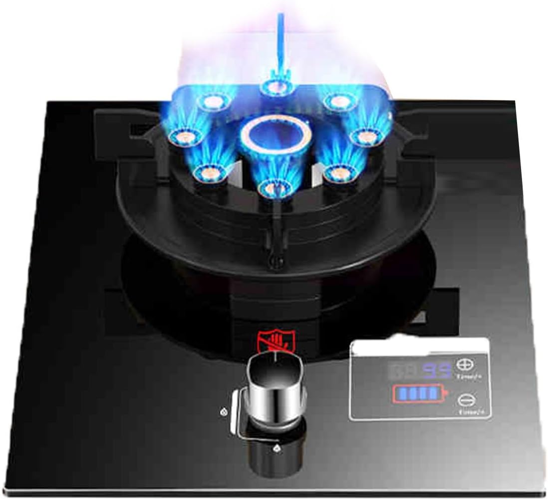 Gas Hob, Gas Cooker Desktop and Embedded 5.2kw NG/5kw LPG Gas Stove, Gas Cooktop with Flame Failure Protection, Single Burner for Home Camping Outdoor(LPG)