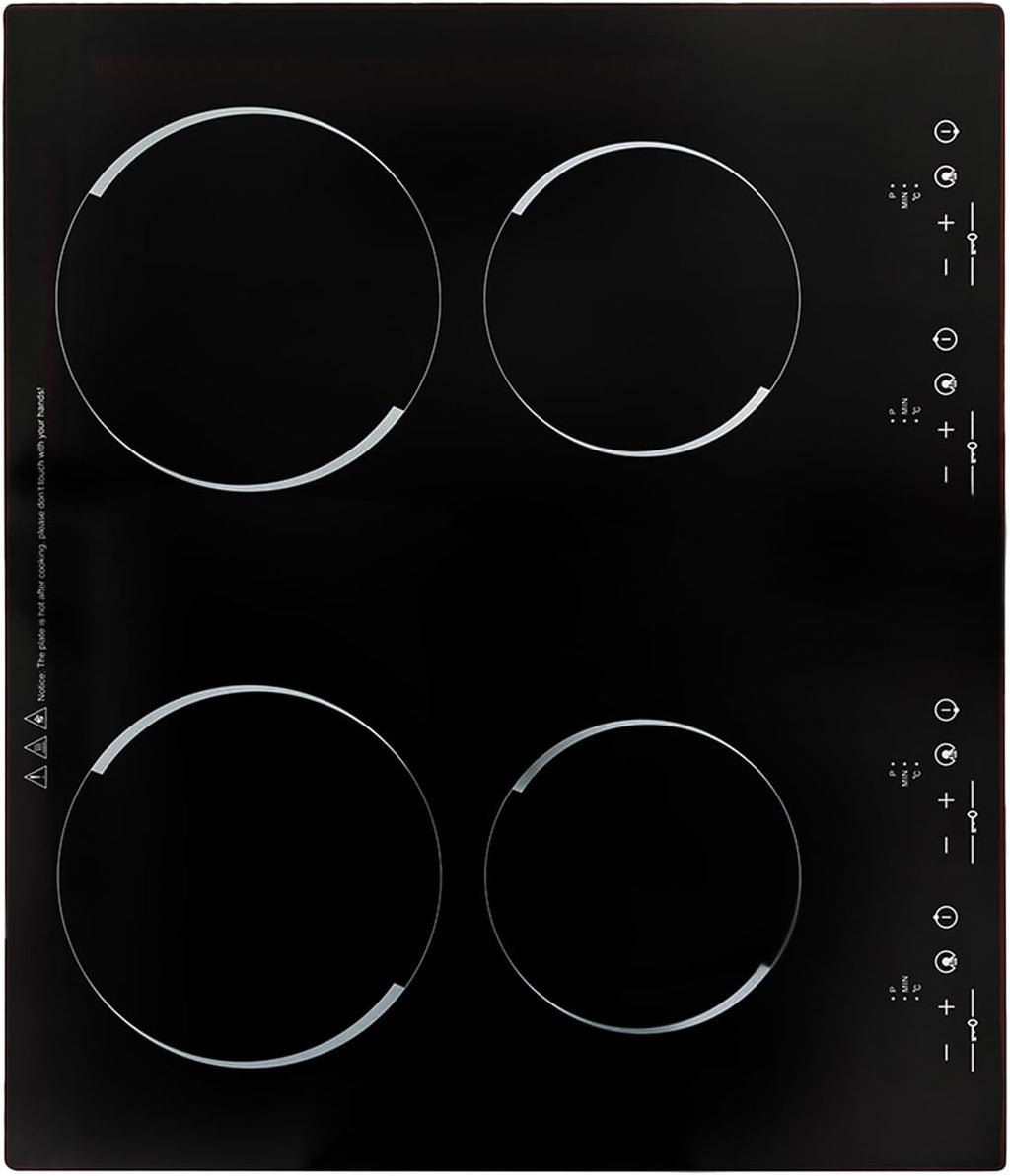 4 Burners Electric Ceramic Induction Cooktop 3000W Built-in Cooktop Electric Stove Top with 9 Heating Level, Safety Lock, Sensor Touch Control for Kitchens, Offices,Hotels (900W+600W+900W+600W)