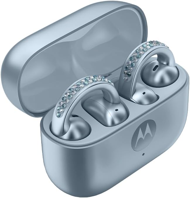 Motorola Moto Buds Loop with Sound by Bose with Crystals by Swarovski® - (Ice Melt Blue)