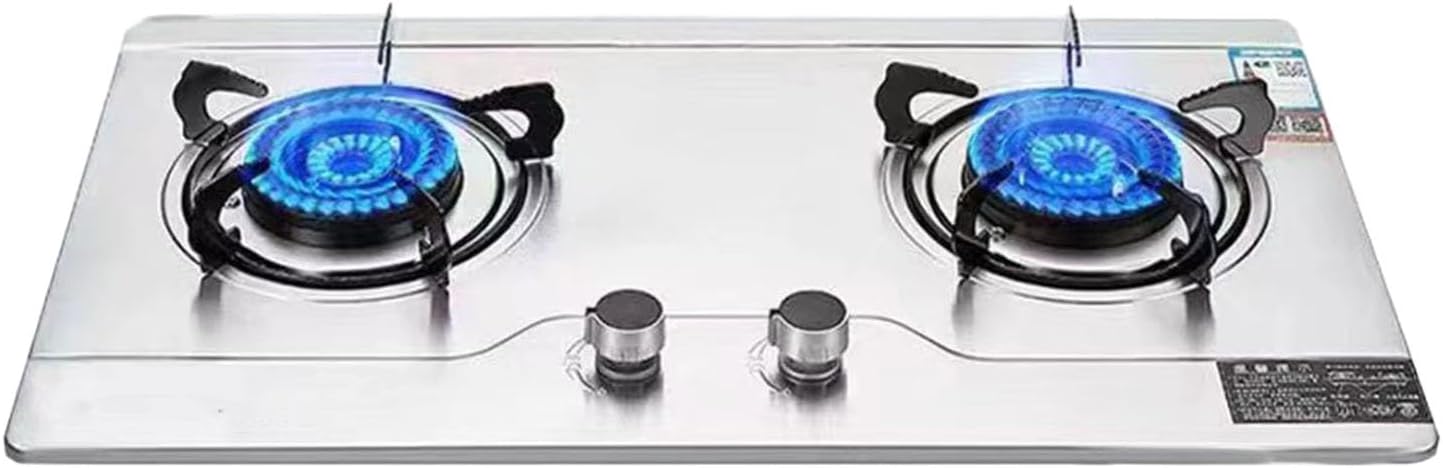 Propane Stove,Stainless Steel Gas Cooktop,2 Burners Portable Propane Stove,Maximum 17742.4BTU Suitable for Kitchen Apartments and RV (Color : LPG, Size : Style 1)