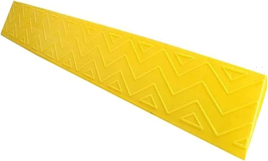 Threshold Ramp Wheelchair Ramp Non-Slip Plastic Threshold Ramp Wear-Resistant Speed Bump Portable Scooter Ramp Fo Door Handicap Ramps Anti-Slip (Yellow 100 * 7 * 1.5in)