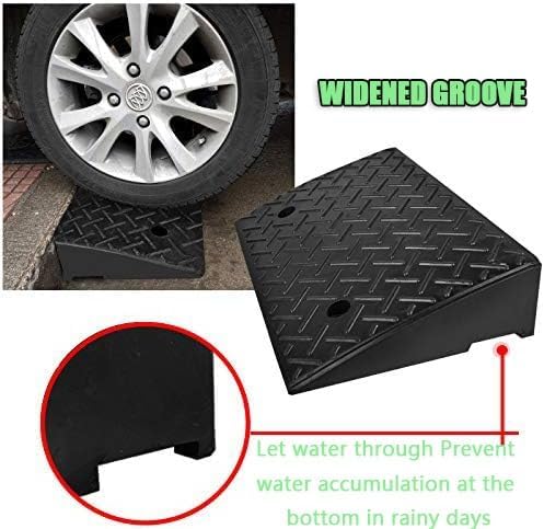 Driveway Curb Ramp, 4in Rise Threshold Ramp Portable, Heavy Duty Loading Ramp, Rubber Wheelchair Ramp for Home/Front Door/Yard/Patio/Entry(100 * 25 * 5cm/39 * 10 * 2in)