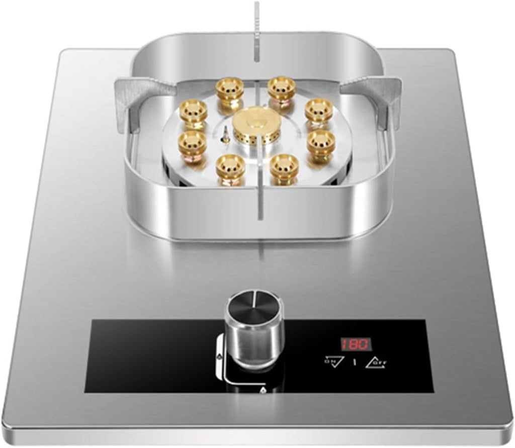 5.2KW Gas Stove,Gas Cooker 1 Burner,Gas/LP Gas Conversion Stove,Tempered Glass Cast Iron Pot Rack,with Flameout Protection,for Home Kitchen(LPG)