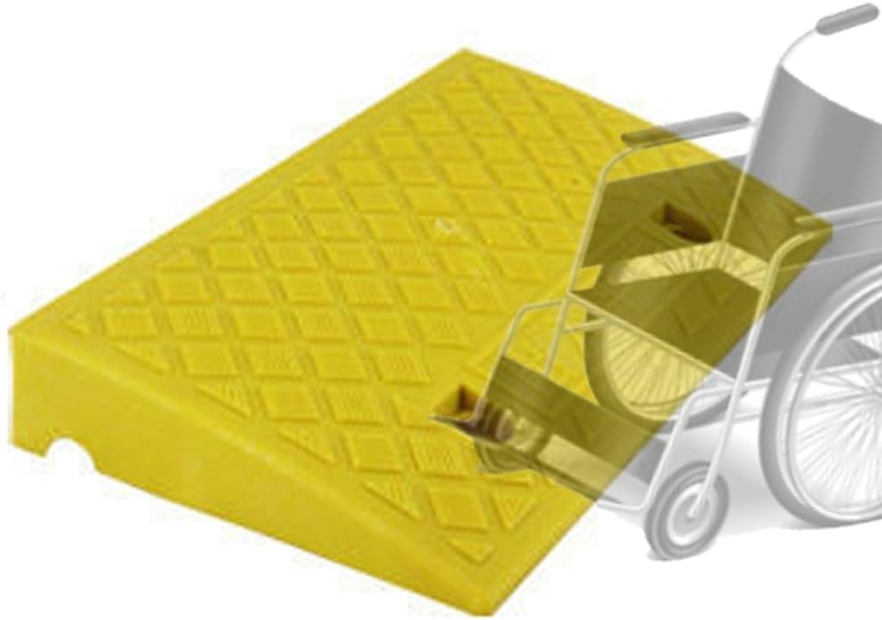Mobility Scooter/Wheelchair Ramp for Front Door 20' Wide Threshold Ramp for Patio Sliding Door Rubber Bridge Ramp for Driveway/Shed/Doorways 32'x20'x2.5'